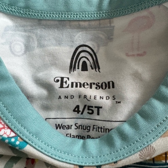 🆕Emerson & Friends Coastal Christmas Bamboo Pajamas Size 4/5 (Top) 6/7 Pants - Picture 5 of 8